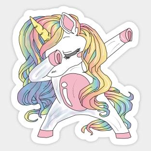 Dabbing unicorn gift Sticker